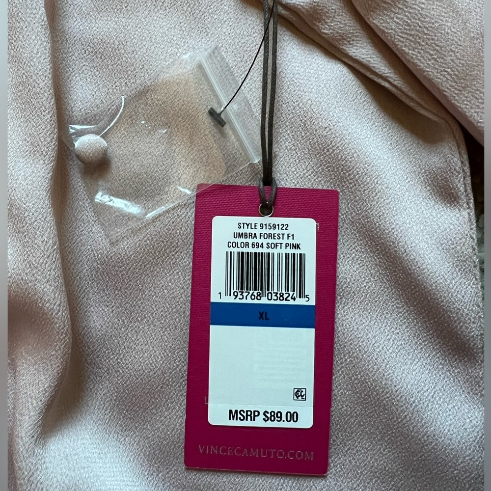 Vince Camuto Blush Pink Button Up Blouse size XL - Picture 7 of 7